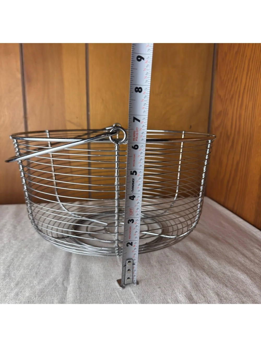 Vintage Round Wire Basket Metal Storage Basket Farmhouse Kitchen Decor 11 Inch